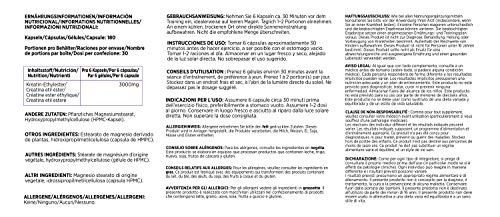 Health Hack - Éster etílico de creatina, 500 mg, 180 cápsulas