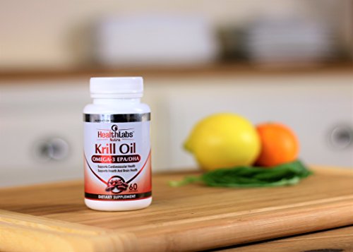 Health Labs Nutra Omega 3 Aceite de Krill 1000mg por porción (2 cápsulas blandas) Suministro de 30 días La mayor concentración de Omega-3, 6'S 9'S DHA/EPA