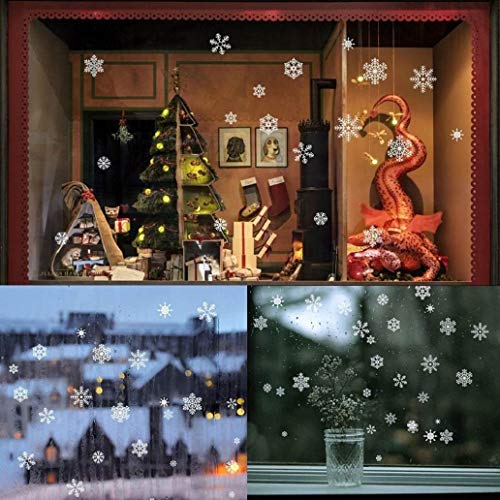 heekpek 162 Pegatinas Decorativas de Copo de Nieve para Adorno Navideño Accesorio de Decoración para Navidad