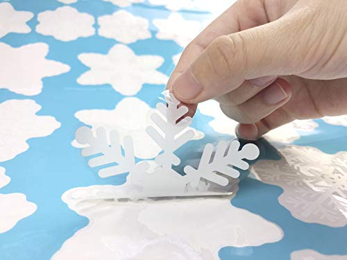heekpek 162 Pegatinas Decorativas de Copo de Nieve para Adorno Navideño Accesorio de Decoración para Navidad