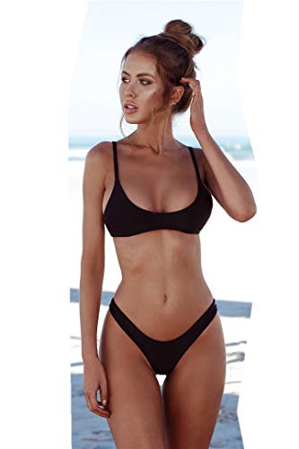 heekpek Bikinis Mujer 2019 Brasileños Bañador Ropa de Baño Push Up Dos Piezas con Relleno Traje de Baño de Tubo Color Liso