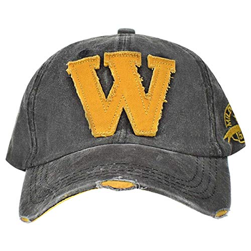 heekpek Gorra Hombre Béisbol Retro Snapback Unisex Verano Letra W Moda Hockey Béisbol Gorras Hip Hop Sombreros (Lavado Negro)