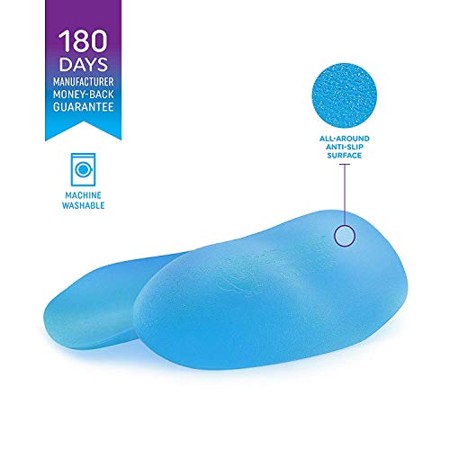 Heel That Pain Insertos para ortesis de pie - talón tazas cojines plantillas para Fascitis Plantar, espolones del talón Large Light Azul