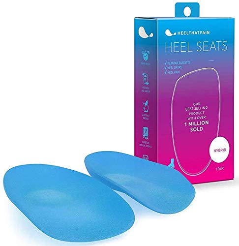 Heel That Pain Insertos para ortesis de pie - talón tazas cojines plantillas para Fascitis Plantar, espolones del talón Small Azul