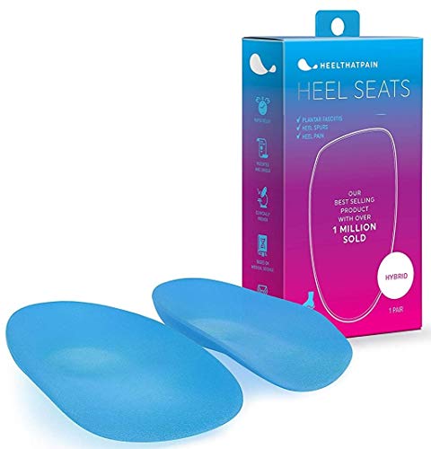 Heel That Pain Insertos para ortesis de pie - talón tazas cojines plantillas para Fascitis Plantar, espolones del talón Small Light Azul Claro