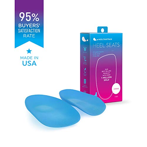 Heel That Pain Insertos para ortesis de pie - talón tazas cojines plantillas para Fascitis Plantar, espolones del talón XL Light Azul