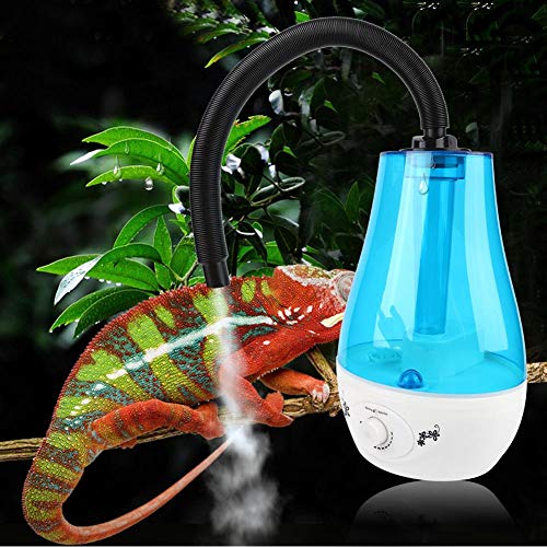 HEEPDD Humidificador de Reptiles, Tanque de Agua 3L sin Ruido Niebla fría Que Hace la máquina con botón Ajustable para lagartos Camaleones Serpientes Terrario 100-240V(Enchufe de la UE)