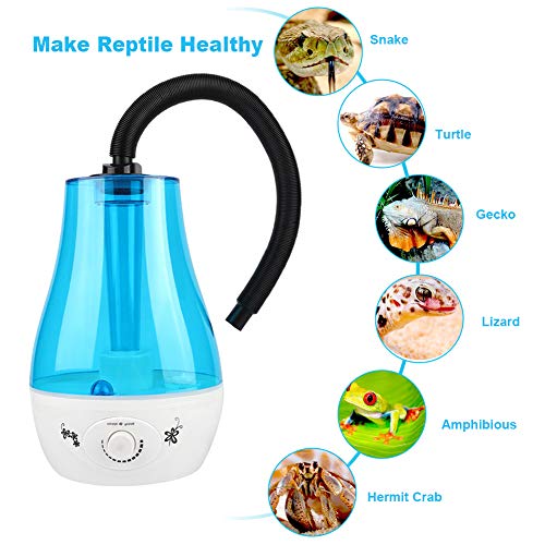 HEEPDD Humidificador de Reptiles, Tanque de Agua 3L sin Ruido Niebla fría Que Hace la máquina con botón Ajustable para lagartos Camaleones Serpientes Terrario 100-240V(Enchufe de la UE)