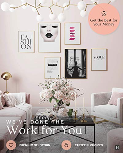 Heimlich Cuadros Decorativos - Decoración Colgante para Paredes de Sala, Dormitorios y Cocina - Arte Mural - 2 x A3 (30x42cm) et 4 x A4 (21x30cm) | Sin Marcos »Paris Fashion «