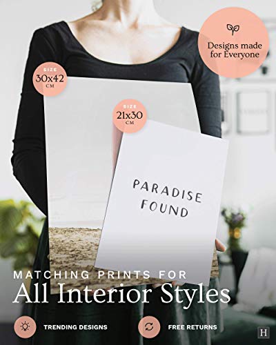 Heimlich Cuadros Decorativos - Decoración Colgante para Paredes de Sala, Dormitorios y Cocina - Arte Mural - 2 x A3 (30x42cm) et 4 x A4 (21x30cm) | Sin Marcos »Surfer Beach «