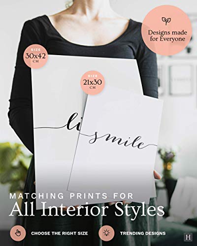 Heimlich Cuadros Decorativos - Decoración Colgante para Paredes de Sala, Dormitorios y Cocina - Arte Mural a Juego Hogar y Oficina - 4 x A4 (21x30cm) | Sin Marcos » Live Love «