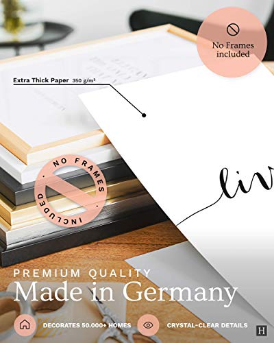 Heimlich Cuadros Decorativos - Decoración Colgante para Paredes de Sala, Dormitorios y Cocina - Arte Mural a Juego Hogar y Oficina - 4 x A4 (21x30cm) | Sin Marcos » Live Love «