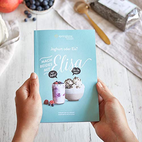Heladera yogurtera 2 en 1 ELISA con compresor de refrigeración y función de calefacción, 2 l Máquina de helados y yogur en acero inoxidable, función de mantenimiento de frío