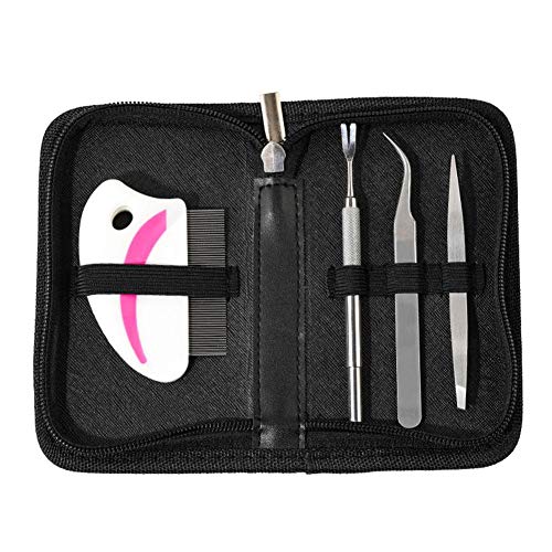 heling896 Juego De Herramientas para Quitar Las Garrapatas: Gancho para Garrapatas De Acero Inoxidable Pinzas para Peine De Pulgas Eficientes Y Seguras para Los Humanos Mascotas Perros Gatos