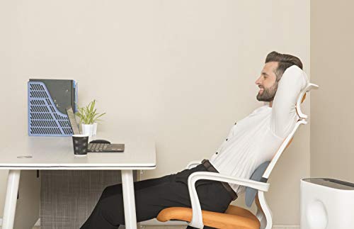 HelpAccess Cojin Lumbar Coche con Gel, Ortopedico Respaldo Lumbar para Silla Oficina, Apoyo Almohada Lumbar de Espuma Memoria, Alivio del Dolor de Espalda (Gris)