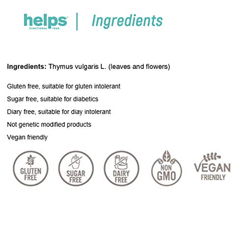 HELPS INFUSIONES - Infusión De Tomillo A Granel. Infusión Expectorante Para Respirar Mejor Y Combatir Catarros. Bolsa A Granel De 100 Gramos.