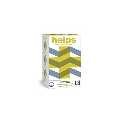 HELPS INFUSIONES - Infusión Detox Y Diurética A Base De Cola De Caballo, Té Verde, Hierbalimón, Ulmaria, Romero Y Stevia. Te Depurativo. Helps Detox. Caja Con 16 Bolsitas.