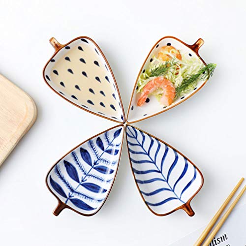 Hemoton Plato de Salsa de Soja de Cerámica Plato de Condimento en Forma de Especias Japonesas Condimento de Sushi de Soja Tazón de Inmersión