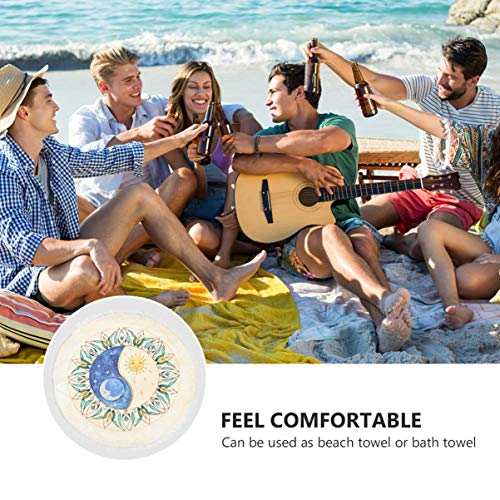 Hemoton Toallas de Playa Redondas Manta de Playa Tapicería Redonda Mantas Decorativas de Playa para Estudio en El Hogar Arena de Playa Yoga Gimnasio Piscina