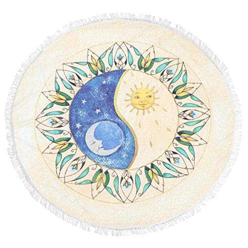 Hemoton Toallas de Playa Redondas Manta de Playa Tapicería Redonda Mantas Decorativas de Playa para Estudio en El Hogar Arena de Playa Yoga Gimnasio Piscina