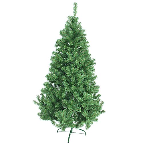 Hengda® Árbol de Navidad Artificial PINOS único Árbol Decorativo con Soporte metálico Christmas 150CM Verde con 350ramas Material PVC