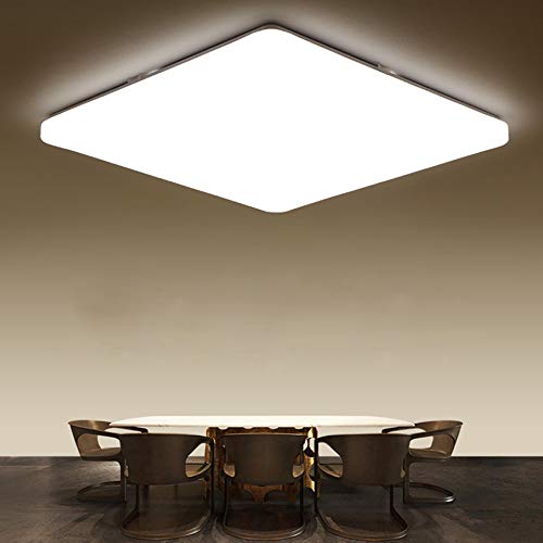 HENGMEI 48W Lámpara de techo LED Ultradelgado Plafón de techo Blanco frio LED Integrado Iluminación Interior para Pasillo Salón Cocina Dormitorio