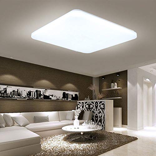 HENGMEI 48W Lámpara de techo LED Ultradelgado Plafón de techo Blanco frio LED Integrado Iluminación Interior para Pasillo Salón Cocina Dormitorio