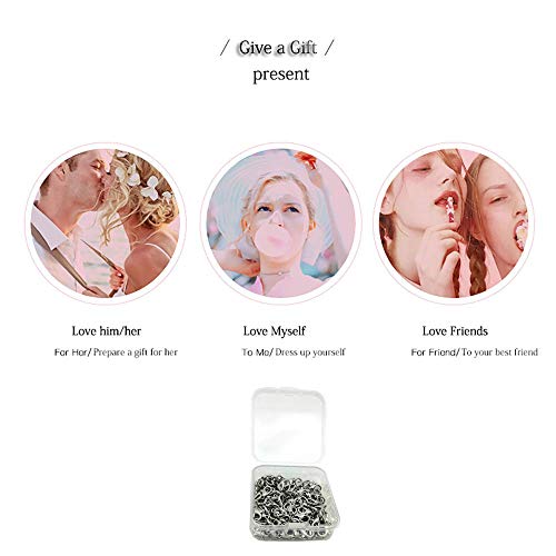 Her Kindness 100 Piezas 12 mm x 7 mm 304 Acero Inoxidable Broche de Langosta,Cierres de Pinza de Langosta,Cierres Bisuteria,para Fabricación de Bisutería