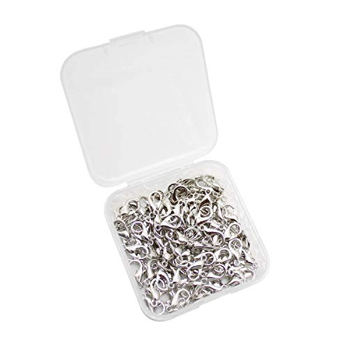 Her Kindness 100 Piezas 12 mm x 7 mm 304 Acero Inoxidable Broche de Langosta,Cierres de Pinza de Langosta,Cierres Bisuteria,para Fabricación de Bisutería
