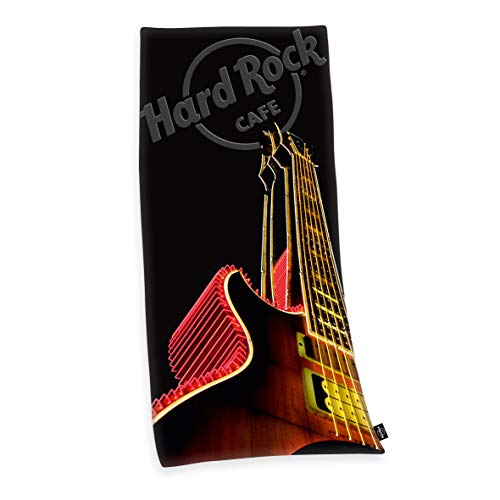 Herding Hard Rock - Toalla de Playa Grande (80 x 180 cm, algodón), diseño con Texto Hard Rock Café, Multicolor