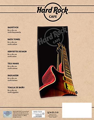 Herding Hard Rock - Toalla de Playa Grande (80 x 180 cm, algodón), diseño con Texto Hard Rock Café, Multicolor