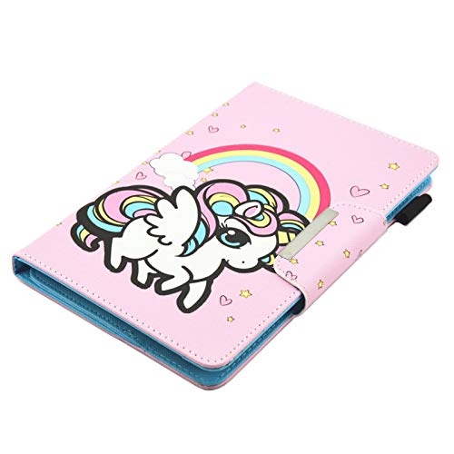 HereMore Funda para 9-10.1" Tablet, Folio Cubierta Carcasa Protección para iPad 2018, ASUS Zenpad 10, Lenovo TB-X103F/Tab 2 A10-30, Huawei MediaPad T3 T5 10/M5 Lite 10, Galaxy Tab A6 10.1, Unicornio