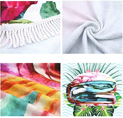 Hermoso Flamenco Oceano Animal Toalla de Playa Redonda,Esterilla de Yoga o Para Picnic,Adulto Niño Fibra Supersuave Manta de playa Primavera El verano Otoño Invierno (Flamenco, 150cm de diámetro)