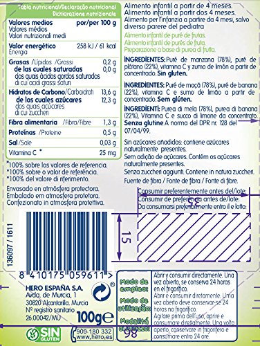 Hero Baby Bolsita Fruta Manzana Plátano - 100 gr