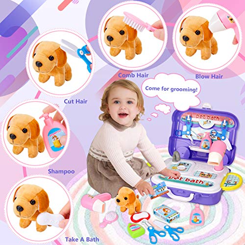 HERSITY Cuidado de Mascotas Juguete Maletin Veterinario Juguete Disfraz de Veterinario Juego de Roles Regalos para Niños Niñas 3 4 5 6 Años