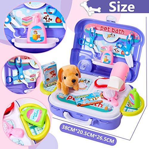 HERSITY Cuidado de Mascotas Juguete Maletin Veterinario Juguete Disfraz de Veterinario Juego de Roles Regalos para Niños Niñas 3 4 5 6 Años