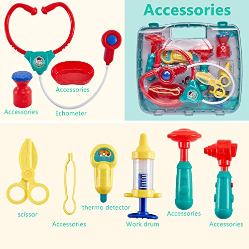 HERSITY Maletin Doctora Juguete Set Medicos Luz y Sonido Juguete Pretender Juego Regalo para Ninos Niñas