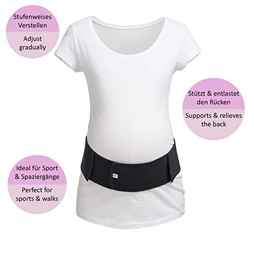 Herzmutter Banda de Embarazo - Cinturón de Maternidad - Cinturón de Soporte Abdominal - Banda de Vientre Transpirable - Elástico-Ajustable-Apoyar - Gimnasia-Deportes-Yoga - 3200 (XXL-XXXL, Negro)