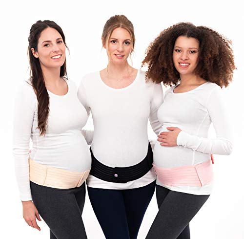 Herzmutter Banda de Embarazo - Cinturón de Maternidad - Cinturón de Soporte Abdominal - Banda de Vientre Transpirable - Elástico-Ajustable-Apoyar - Gimnasia-Deportes-Yoga - 3200 (XXL-XXXL, Negro)