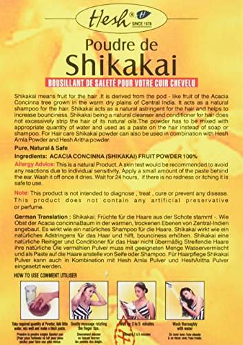 Hesh – Polvo de Shikakai, cuidado calmante en caso de caspa y de cabello fino y escaso