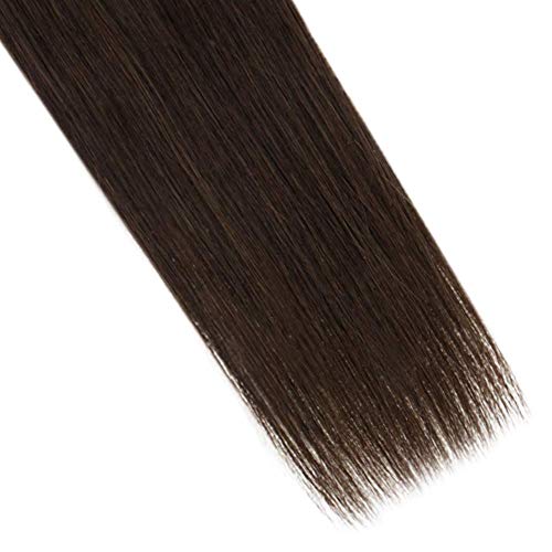 Hetto Remy Natural con Hilo Invisible Hair Natural Recto Invisible Halo Wire Clip in Extension del Pelo Halo on Cabello Humano Recto 12Pulgada 2 Marrón Más Oscuro 50g