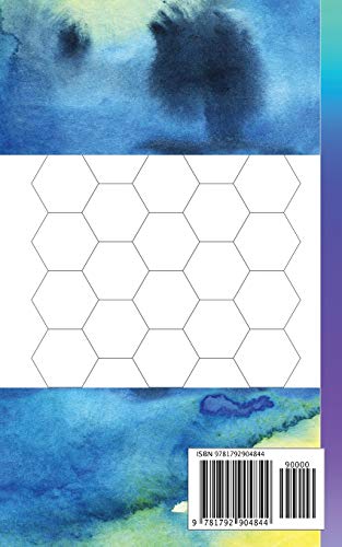 Hexagonal Graph Paper: Hexagon Paper (Large) 0.5 Inches (1/2") 100 pages (5"x8") Cream Paper, Hexes Radius Honey comb paper, Organic Chemistry, ... Composition Notebook for Game Maps Grid Mats