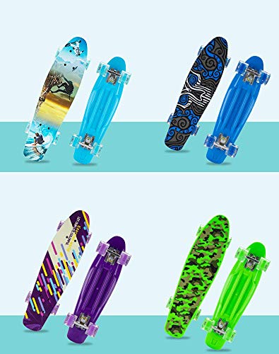 Hexiao Monopatín del Crucero Completo de Planchar Mini 22" 55 cm Junta Penny con la PU LED Ruedas, ABEC-7 rodamientos de Bolas de Regalo for Adultos Adolescentes Niños Niñas xiao1230