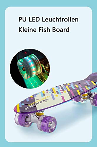 Hexiao Monopatín del Crucero Completo de Planchar Mini 22" 55 cm Junta Penny con la PU LED Ruedas, ABEC-7 rodamientos de Bolas de Regalo for Adultos Adolescentes Niños Niñas xiao1230