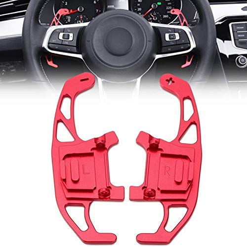 HEZHOUJI Paletas de Cambio, Volantes de Aluminio Dsg Shift Paddle Shifter Extension, For-VW Volkswagen Golf Mk7 GTI R R-Line Scirocco 2013,Rojo
