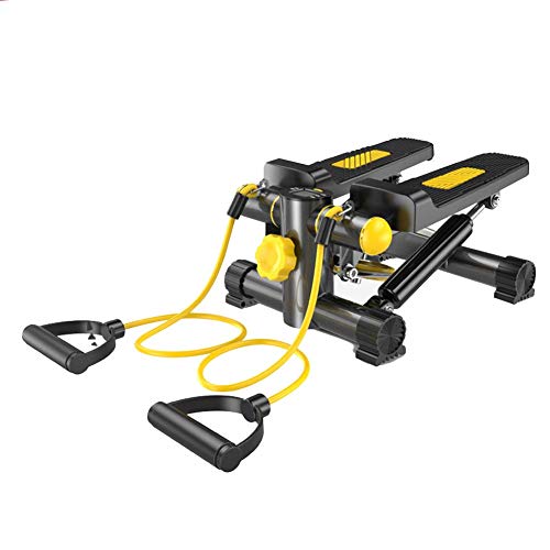 HFJKD Mini máquina giratoria de Altura Regulable Stepper, Equipo de Ejercicio de Escalera, con Pantalla LCD y Banda de Resistencia