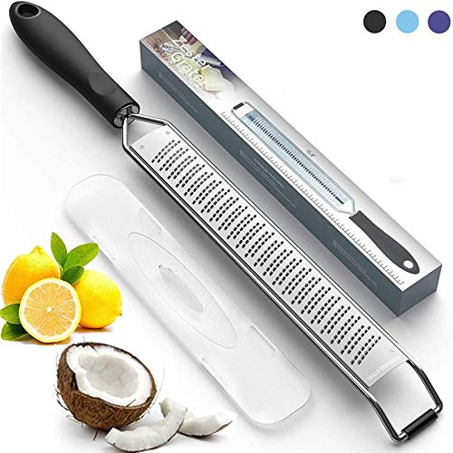 hghg Multi Function Garlic Grater Stainless Steel Blade Soft TPR Handle and Non-Slip Feet Gadgets slicers-for Kitchen Cheese Chocolate Vegetables Fruits Graters