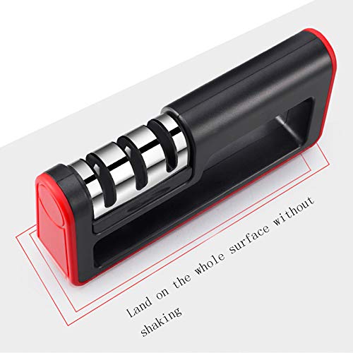 HH1 Lentes de Cuchillo, de 3 etapas Sacapuntas, sacapuntas Manual Muy Simple para Blunt Acero, Pelar, Cook y Cuchillo