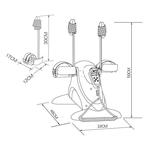 HHORD Mini Fuerte Pedal Eléctrico Ejercitador Handbike para Piernas Y Brazos Entrenamiento, Mini Ciclo De La Bici con Pantalla LCD Muestra Debajo del Escritorio del Pedal Leg Ejercitador