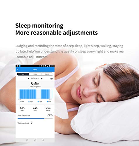 HHRONG Ip67 Pulsera Inteligente a Prueba de Agua con Monitor de sueño Podómetro de Seguimiento de Actividad Adelgazante Compatible con teléfonos Android-Black